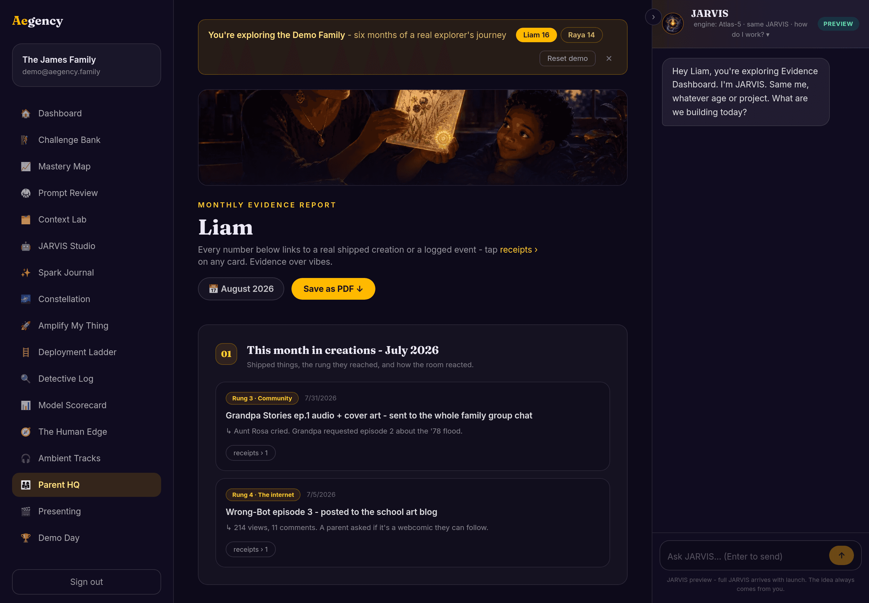 Evidence Dashboard - screenshot